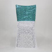 High Quality Sequin with Lace Jacquard Chair Cover hoods